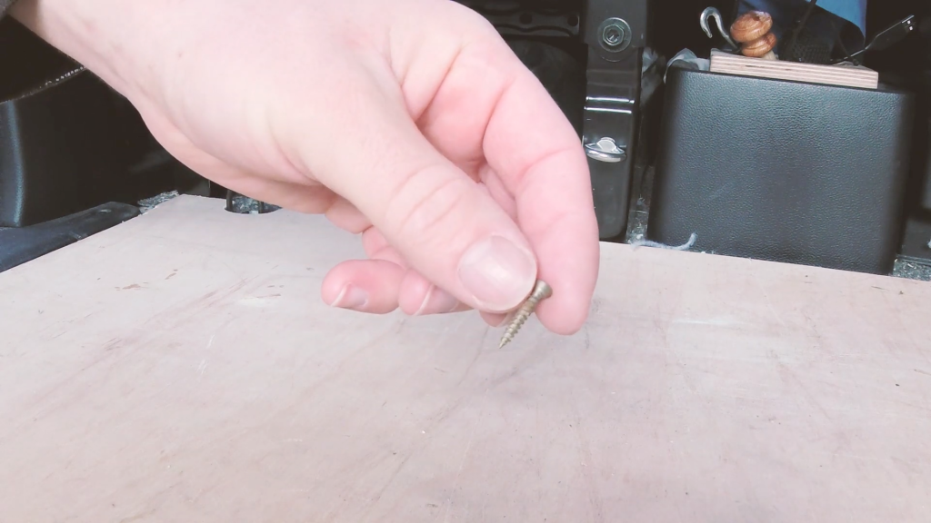 A small metal screw