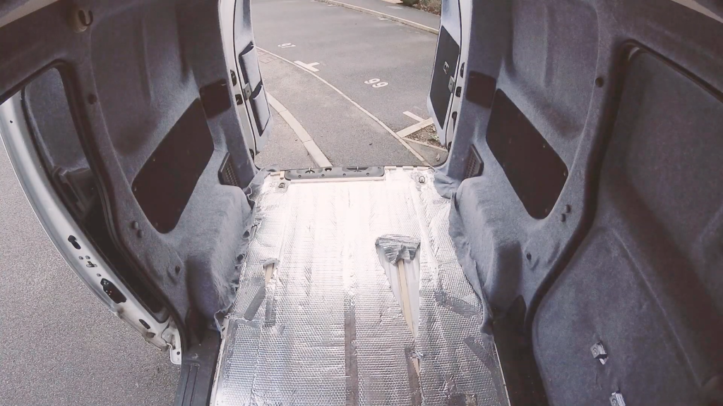 The van with the floor removed