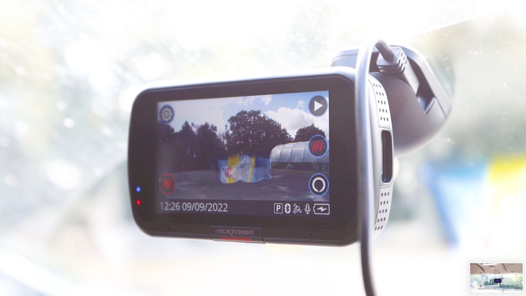 The Nextbase 622GW dash cam before polarising filter is applied