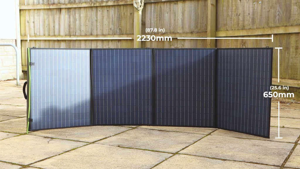 Unfolded AllPowers SP-033 200W folding solar panel